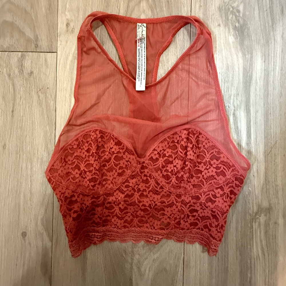 Elegant Lace Bralette in Red